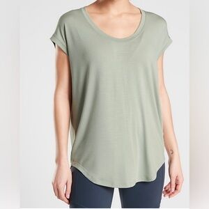 Athleta Gap Cloudlight Stratus Tee Cap Sleeve Sage Green Women’s Size 1X